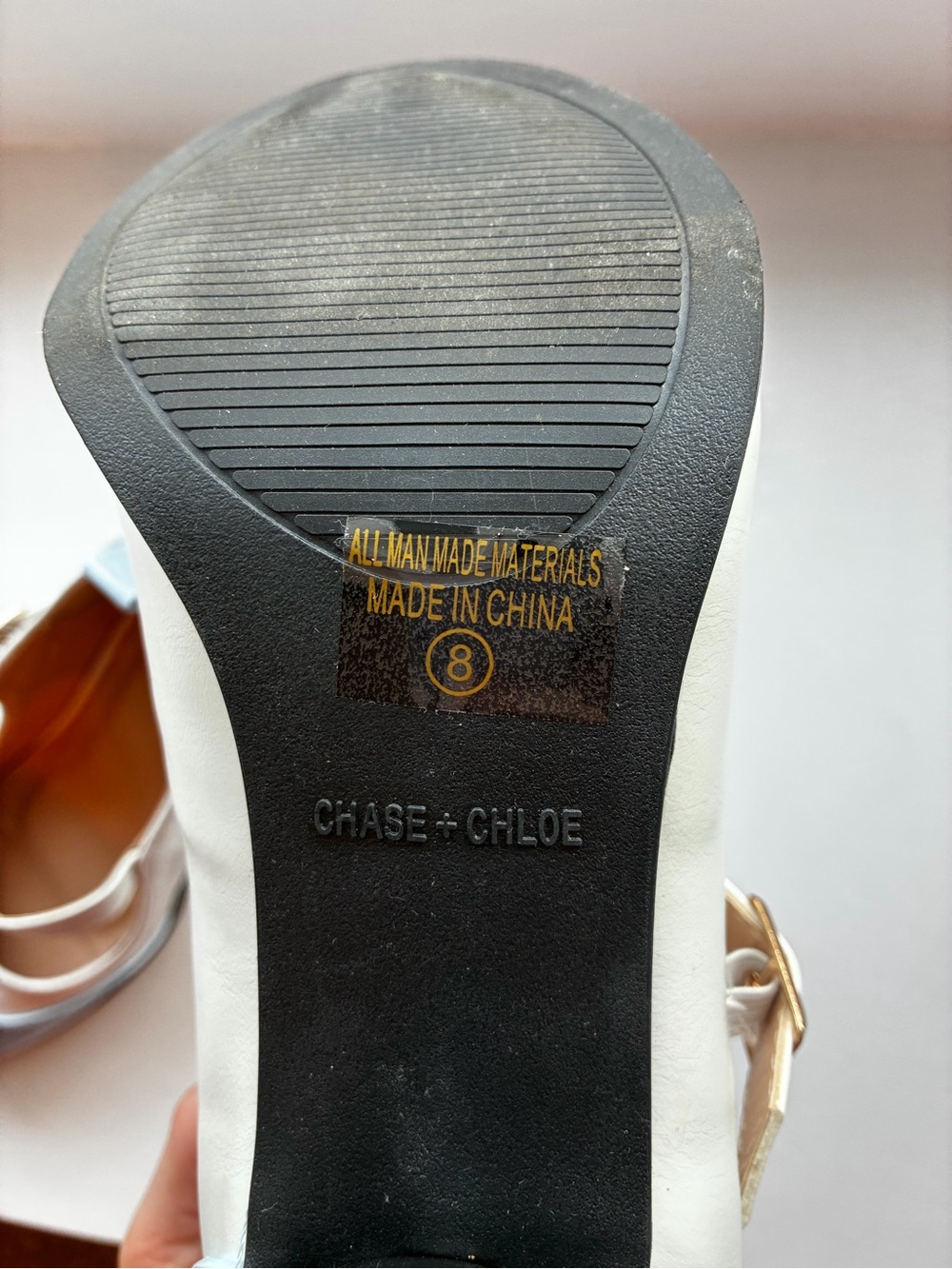 Chase + Chloe Two-Tone Mary Jane Pumps in Light Blue and White - Picture 7 of 8